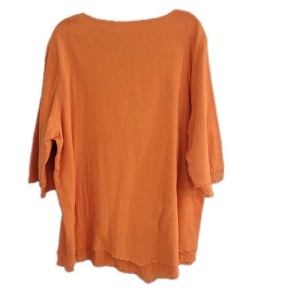 Soft Surroundings 100% Cotton Top Women's Size‎ 2x Orange Gauzey Lightweight - Picture 6 of 9
